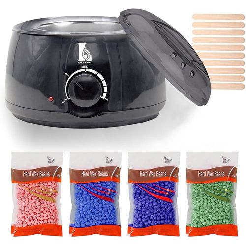 Kit Épilation Cire - Chauffe Cire Éléctricot - Chauffeurs De Cire - Chauffe Cire Epilation -4 X 100 G Épilatoire Cire, 20 Spatules,Epilation Cire Chaude (Costume Noir)