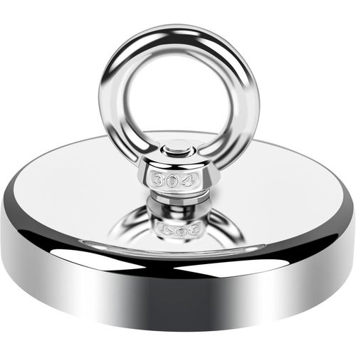 90Mm Aimant Puissant Neodyme Aimant De Peche Aimant Super Puissant Gros Aimant Avec Anneaux Facile À Démonter Magnet 1Pcs