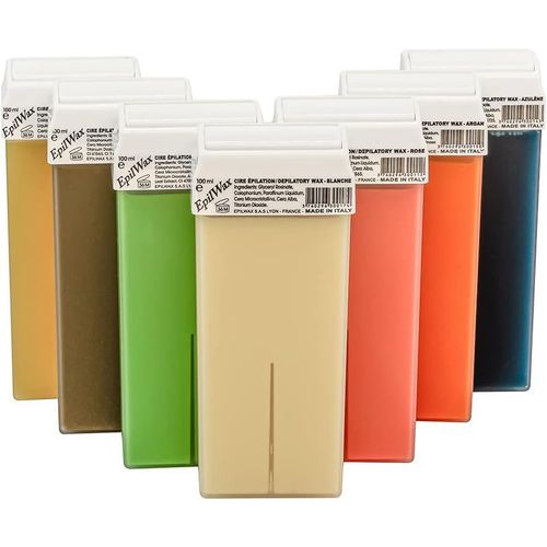 - Roll On Cire Epilation - Facile À Étaler Et À Retirer - Lot De 7 Recharges/Cartouches Miel, Argan, Aloé Verra, Rose, Chocolat, Azulène Et Vanille - 100 Ml 