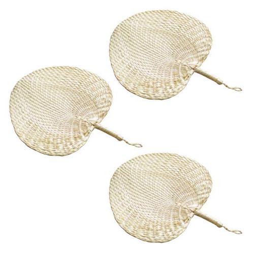 3x Ventilateurs Anti-Moustiques Pour Frais D'¿¿T¿¿ Ventilateurs Manuels En Paille Palm Leaf