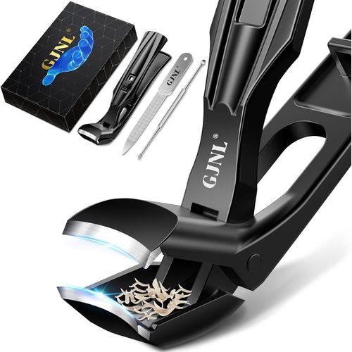Coupe Ongle Pied, Coupe Ongles Dur Et Epais À Tête Inclinée Pour Personnes Âgées, Professionnel Pinces À Ongles Allemand Avec Large Ouverture De Mâchoire Nail Clipper (Noir) 