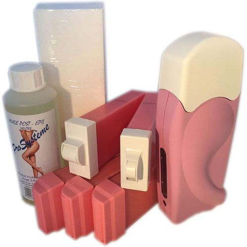 - Kit Chauffe Cire Épilation Professionnelle Avec 3 X Recharges Roll On Corps À La Rose, 1 X Roll On Maillot, 1 X Roll On Visage, 100 X Bandes D'épilation Et Huile Après Épilation - Gamme Solo