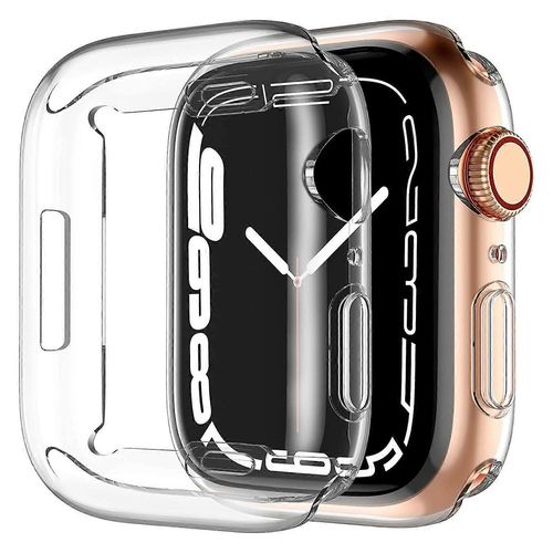 Pour Apple Watch Series 9 / 8 / 7 45mm Boîtier De Montre De Protection Transparent Hd Sensitive Touch Tpu Anti-