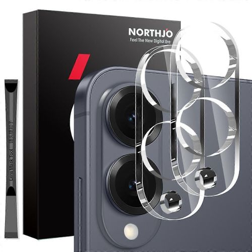 Northjo 2pcs Pour Samsung Galaxy S25 Edge Tempered Glass Camera Lens Protector Clear 3d Integrated Fu