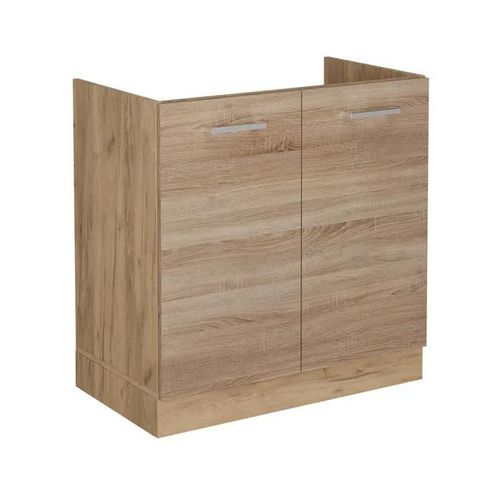Meuble Bas Sous-Évier R-Line, 80cm Sans Pt, Sonoma, Chêne De Force Doré, Vicco