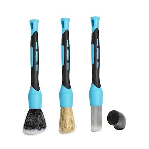 3 Pi¿¿Ces Kit de Brosses de D¿¿Tail Automatiques, Brosses Souples de D¿¿Tail de Voiture pour Nettoyer les Tissus D'Ameublement Int¿¿Rieurs, les Bouches D'A¿¿Ration, les Roues, le Cuir