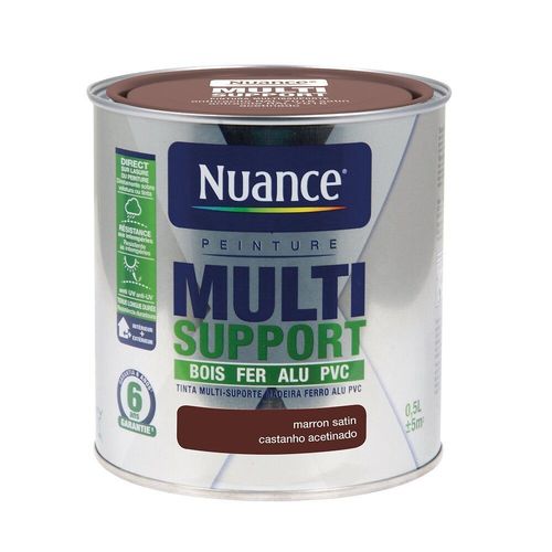 Peinture Multi-support intérieur/extérieur. Marron Satin 0.5L