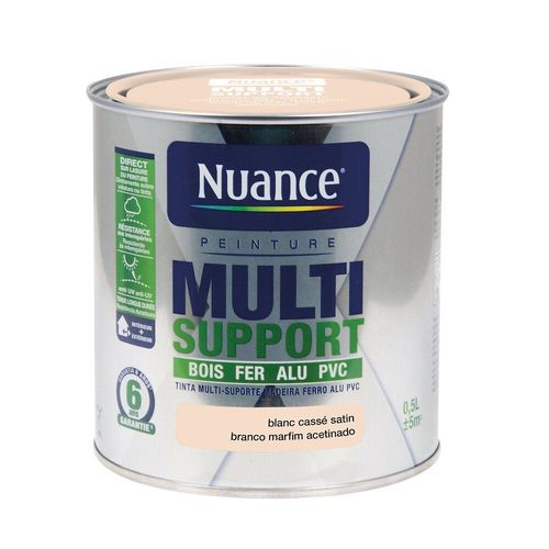Peinture Multi-support intérieur/extérieur. Blanc Cassé Satin 0.5L