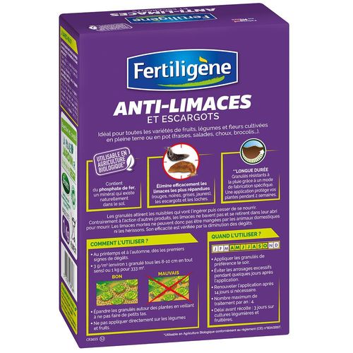 Anti-limaces et escargots en granulés Fertiligène 1kg