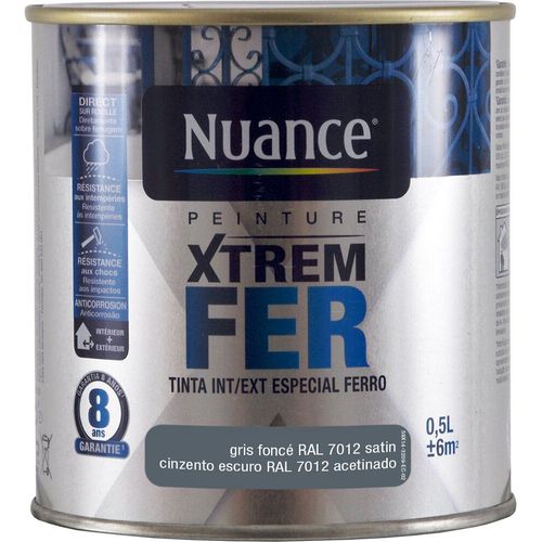 Peinture Xtrem fer gris foncé satin 0.5L