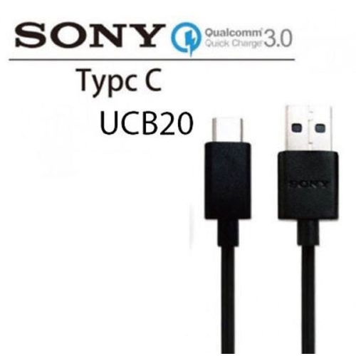 Sony Original UCB20 - Câble Cordon USB vers USB-C - 1 m - noir - pour XPERIA 1, 5, 10, Pro, 10 Plus, L1, L2, L3, L4, XA1 Plus, XA2, XA3 Ultra, X Compact,Xz XZs, XZ1, XZ2 Compact, XZ2 Premium, XZ3