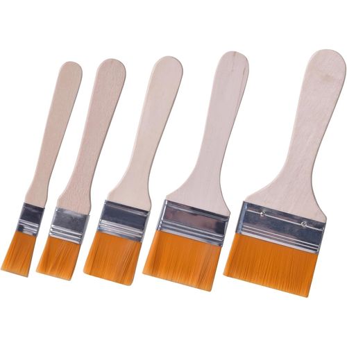 5 Pièces Pinceaux Peinture Mur Pinceaux À Peinture Plats Pinceaux Plats Avec Manche En Bois Pinceau Lasure Bois Sets De Pinceaux De Peinture Pour Peinture Huile Et Peinture Acrylique