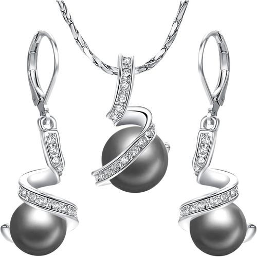 Perles De Culture Set Boucles D'oreilles Pendantes Femme Zirconium Dormeuses Boucle Oreille Femme Chic Bijoux Cadeau