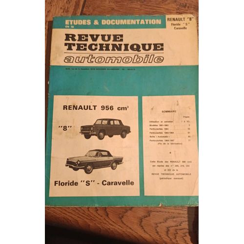 Revue Technique Automobile Renault 8 Floride S Caravelle Édition 1974