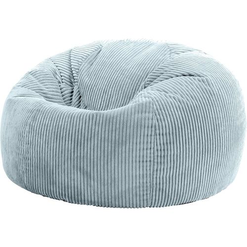 Kingston Pouf Velours Côtelé,Pouf Poire Avec Remplissage,Fauteuil Salon Confortable,Fauteuil Chambre,Meuble Salon,Decoration Chambre,Bleu Clair