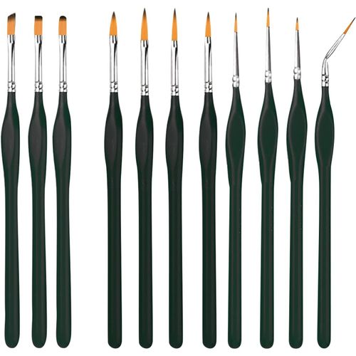 Pinceaux Peinture-11 Pièces Pinceaux Professionnels Pour Les Détails Pour Acrylique,Détail Pinceau Aquarelle,Petit Ensemble De Pinceau Fin Maquette Modelisme D'art Professionnel Pour Miniature