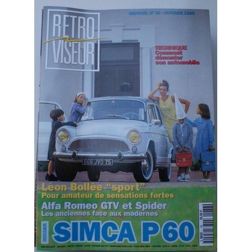 Retroviseur 86 De 1995 Renault Tonneau,Soisbault,Lotus Elan,Leon Bollée G3,Simca Aronde P60,Alfa 1600 Spider Duetto,2000 Gtv,Spider V6,Gtv 2.0 16v Twin Spark,