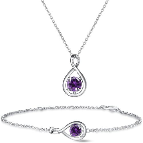 Collier En Argent Sterling 925 Avec Émeraude Verte,Pendentif Infini Avec Pierre De Naissance Du Mois De Mai Avec Pierre Précieuse,Cadeau De Fête Des Mères,Anniversaire,Bijoux Fins Cadeaux