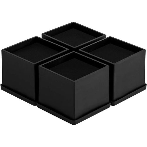 Rehausseur Pieds De Lit Rehausseurs Meuble,Augmenter Hautuer De 5,1cm (Noir,Lot De 4)