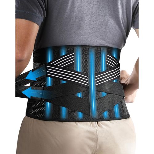 Ceinture Lombaire Femme Homme,Ceinture Dorsale Avec 7 Supports Métalliques,Ceinture Dos,Sciatique,Scoliose,Hernie Discale 