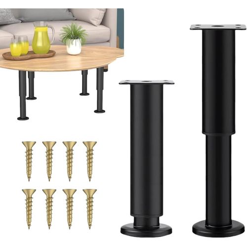 Pieds De Meubles Réglables,2pcs Pieds Réglable Meuble,Pied De Table Reglable Hauteur Métal,Pieds De Salle Bain Meubles Salle Bain,Meuble Pied Table Pieds,Table Chaise Armoires Canapé Jambe