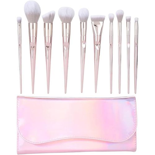 10pcs/Set Kit De Pinceaux De Maquillage Portable Fond De Teint Fard À Paupières Fard À Paupières Outil Cosmétique Avec Sac,Pour La Maison,Cadeau 