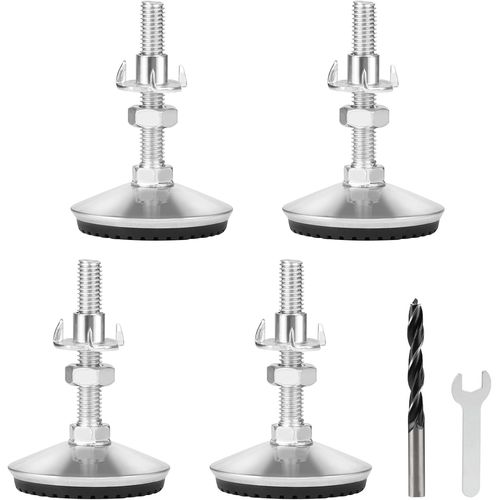 4 Pieds De Meuble Réglables,Pieds De Table En Métal M8×30 Mm,Pieds De Table Ajustables En Hauteur,Pieds De Table Avec Vis De Réglage Pour Les Jambes De Meuble