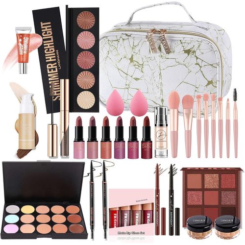 Coffret Maquillage Femme,Malette Maquillage,Kit De Maquillage Tout-En-Un,Mallettes Et Coffrets De Maquillage Trousse De Complète Cosmétique Pour Les Femmes Filles Idée Cadeau De Noël 