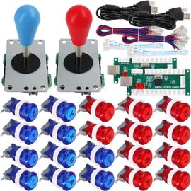 Arcade Game 2 Player Controller Diy Kit Buttons With Logo Coinxy Start Select 8 Way Joystick Usb Encoder For Pc Mame Raspberry Pi