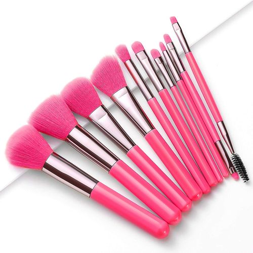 Lot De 10 Pinceau De Maquillage De Couleur Fluorescente Pour Les Fonds De Teint,Pinceaux À Fard À Joues,À Poudre,À Crèmes Cosmétiques Et Correcteur Pour ?il Set Pinceaux Maquillage 