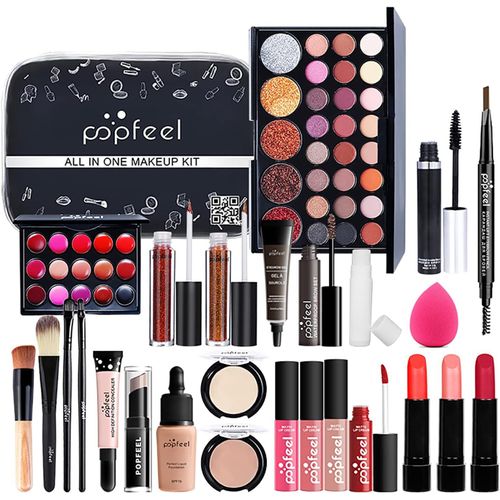Kit De Maquillage Complet,Mallette Maquillage Pour Femme & Maquillage Professionnel Ensemble Sac Cosmétique,Kit De Démarrage De Maquillage Cosmétique