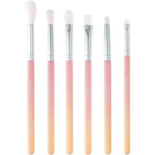 - Set De Pinceaux De Maquillage I Pour Les Yeux I Mélange De Poils Synthétiques Et De Chèvre I Poignées En Bois I Capuchon En Laiton I Durable I Domaine D'application Unique I Rose Sunset 