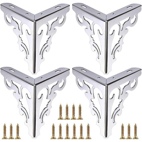 Lot De 4 Pieds De Meuble En Acier-15cm-Pour Chaises,Tables,Placards Et Canapés-Montage Facile-Triangle (Argent)