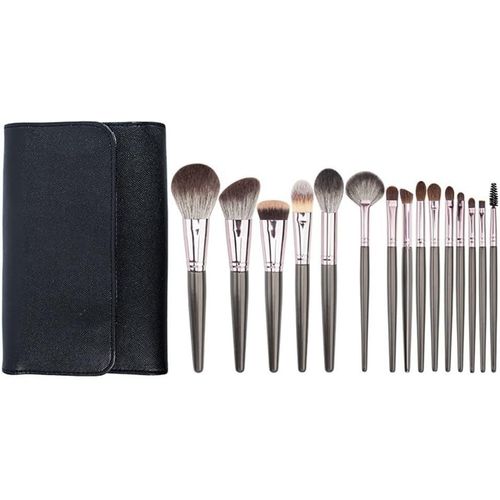 Lot De 15 Pinceaux De Maquillage En Poils D'animaux,Pinceaux À Poudre,Pinceaux Pour Fard À Paupières,Accessoires De Beauté 