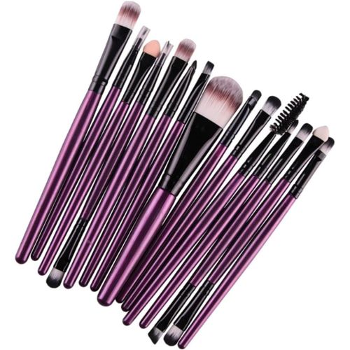 Set De 15 Pinceaux Maquillage En Avec Poignée Pinceau À Poudre Et Fard À Joues Kit De Cosmétiques Pour Femme Et 