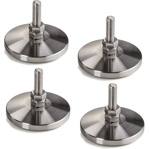 4 Pièces Vis De Réglage M8X30 Mm Ø 58 Mm Acier Inoxydable Véritable (Ss201) Réglable En Hauteur Avec Pied En Caoutchouc Pieds De Meubles Pieds De Réglage De