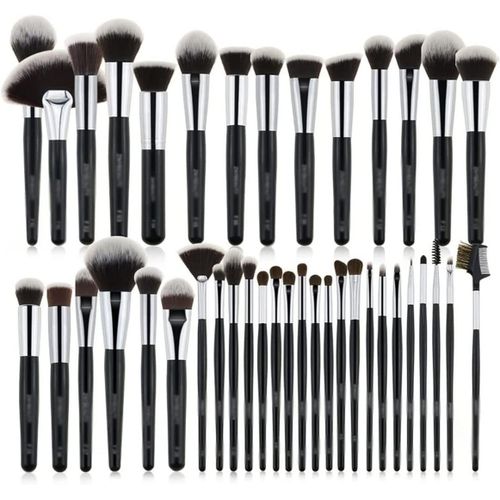 Pinceau De Maquillage Set,40 Pinceau De Maquillage Professionnel Poignée En Bois Brosse Cosmétiques Fondation Poudreux Ensemble Maquillage Des Yeux 