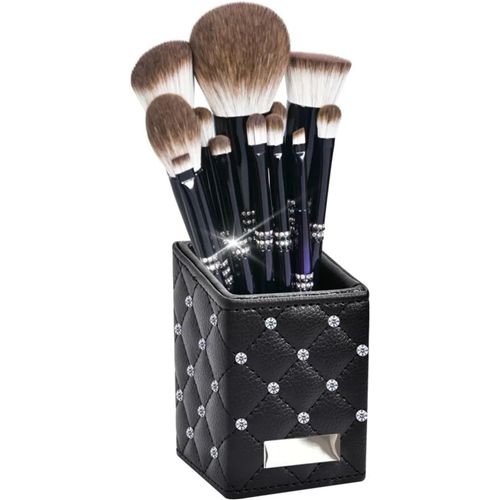 Ensemble De 12 Pinceaux De Maquillage En Diamant For Femmes,Poudre,Fond De Teint,Blush,Surligneur,Fard À Paupières,Sourcils,Cils,Outil De Beauté(Blue With Bucket) 