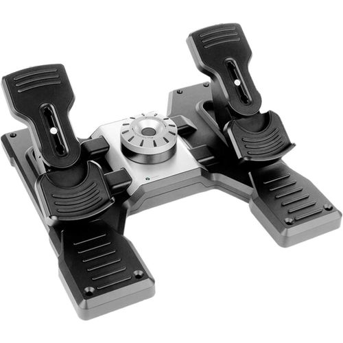 Logitech G Saitek Pro Flight Rudder Pedals,Pédales De Direction Pour Gouverne De Direction Et Freins Pour Simulateur De Vol,Auto-Centrage,Ajustement De La Sensibilité,Usb,Pc-Noir