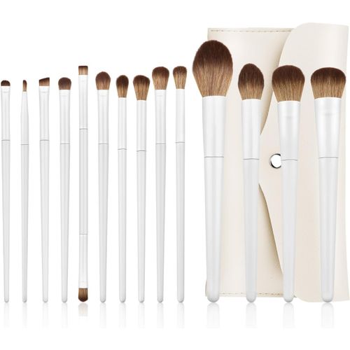 14 Pièces Pinceau Maquillages Professionnel,Set Pinceaux Maquillage,Pinceaux Poils Doux Long Manche Comprenant Correcteur,Fard Paupières,Pinceau Lèvres,Fard Joues,Inceau Poudre 