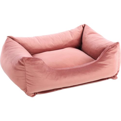 Panier Pour Chien Elena Rectangle Vieux Rose-65x50x20cm-Fond Anti-Dérapant-Housse Amovible Avec Fermeture Éclair