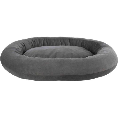 Lit Ovale Pour Chien Talia 100x85cm En Gris Foncé-Coussin Douillet Pour Chien Au Toucher Velours Fin-Panier Pour Chien Pour Chiens De Taille Moyenne-Antidérapant Et Lavable-37838