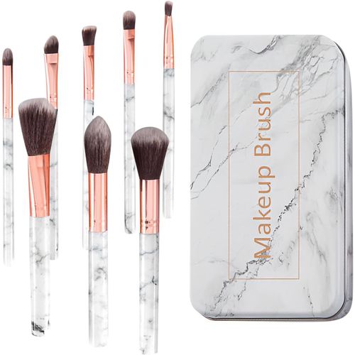 Pinceau Maquillage,8pcs Set Pinceaux Maquillages Professionnel,Marbre Makeup Brushes Pour Fond De Teint,Paupières,Fard À Joues,Anti-Cernes,Avec Boîte De Maquillage 