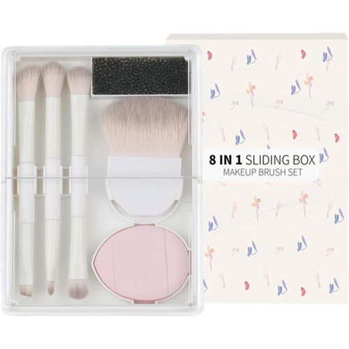 Ensemble De Pinceaux De Maquillage,Accessoires De Maquillage Doux Avec Boîte De Rangement ¿ Ensemble De Pinceaux De Maquillage Portables,Outils De Beauté Pour Les Yeux,Les Joues,Les Lèvres,Les 
