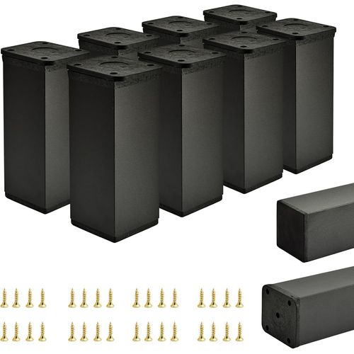 Pieds De Meuble Réglables ¿ Lot De 8 ¿ Pieds D'armoire Au Design Élégant ¿ Pieds Pour Meubles 40x40x100 Mm Montage Facile Avec Jeu De Vis Complet