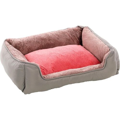 Panier Pour Chien Oddi Rectangle Rose 60x50x20cm-Housse Amovible Avec Fermeture Éclair-Lavable-Fond Anti-Dérapant