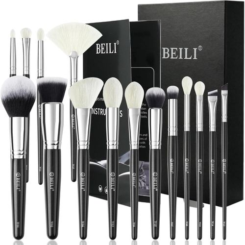 Pinceaux Maquillages 15pcs Set Pinceaux Maquillages Professionnels Pinceau Pour Fond De Teint Poudre,Correcteur,Sourcils,Fard À Paupières,Contour,Eyeliner,Estompeur Yeux Brosse 