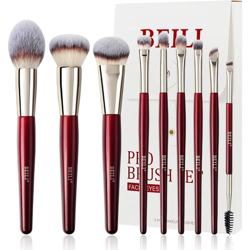 Pinceaux Maquillages 9pcs Set Pinceaux Maquillage Brosse Maquillage Pinceau Végétaliens Fond De Teint Poudre Contour Fard Paupières Surbrillance Blush Correcteu Sourcil Liner 