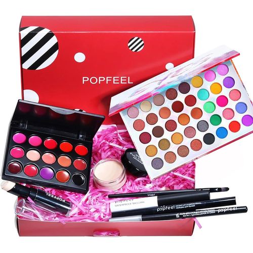 Coffret Maquillage Femme,Palette De Maquillage,Coffret Cosmétique,Coffret Maquillage Complet Avec Fard À Paupières,Brillant À Lèvres,Mascara,Eye-Liner,Bâton De Surbrillance 
