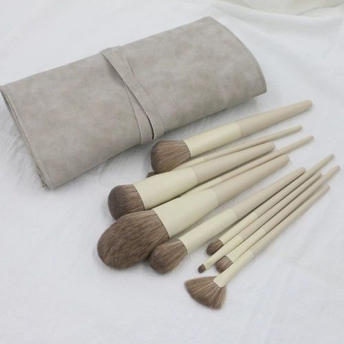 Vllcsla 10 Pcs Set Pinceaux Maquillage,Set De Pinceaux Maquillage Blanc Crémeux Fard À Paupières Fondation Fard À Joues Nez Ombre À Paupières Pinceau Anti-Cernes,Outils De Maquillage Pour Débutants 